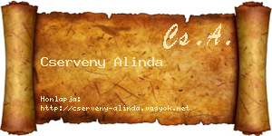 Cserveny Alinda névjegykártya